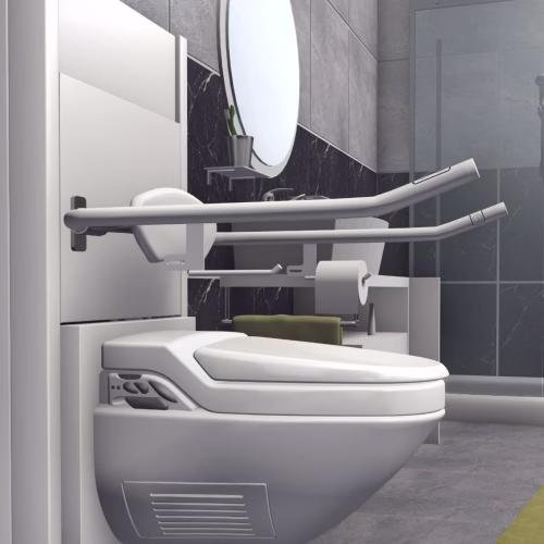 Einfache Bedienung der Höhen- und Neigungsverstellung direkt am Gerät.